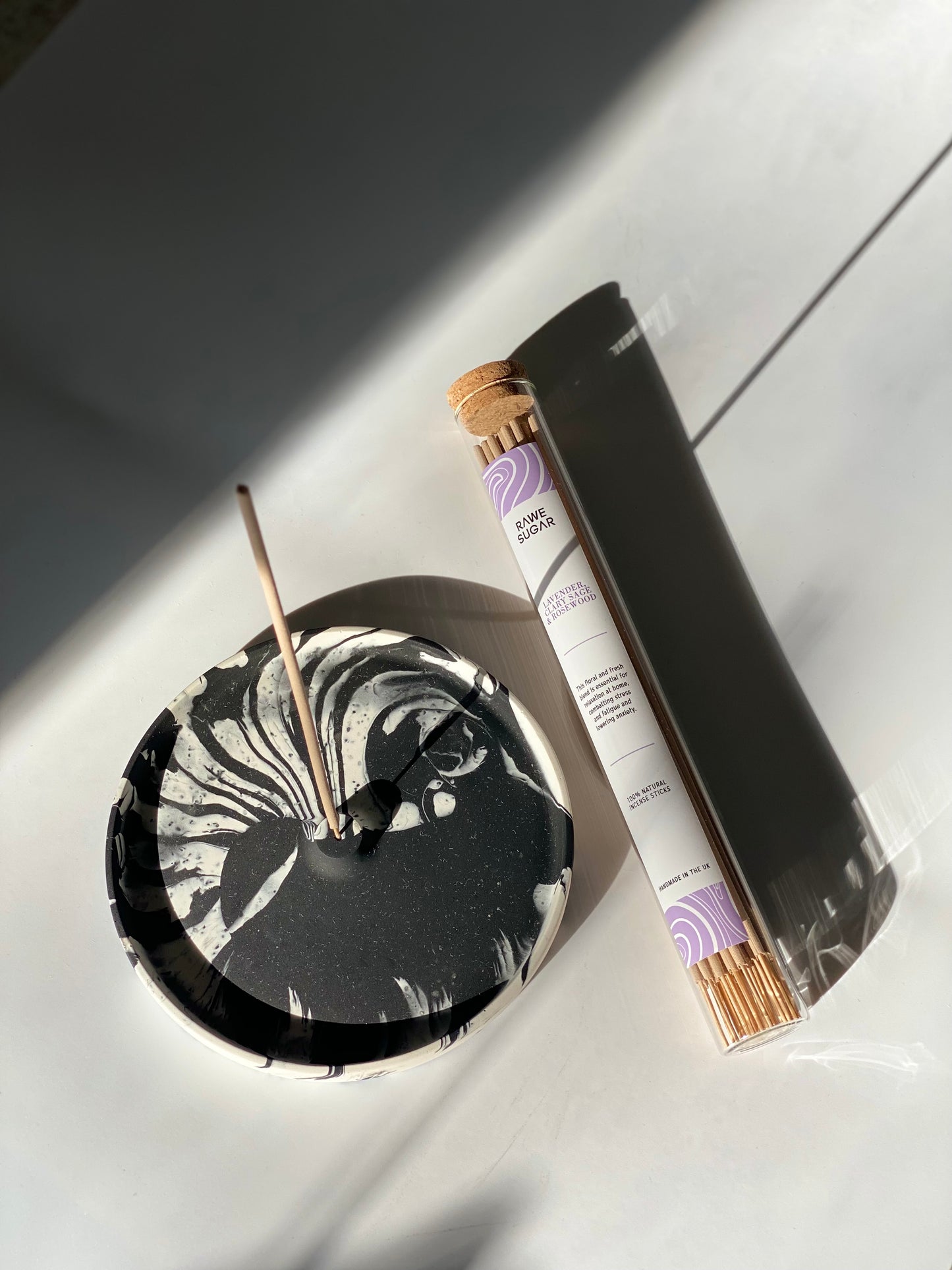 Lavender & Clary Sage Incense Starter Kit (Scented sticks and holder)